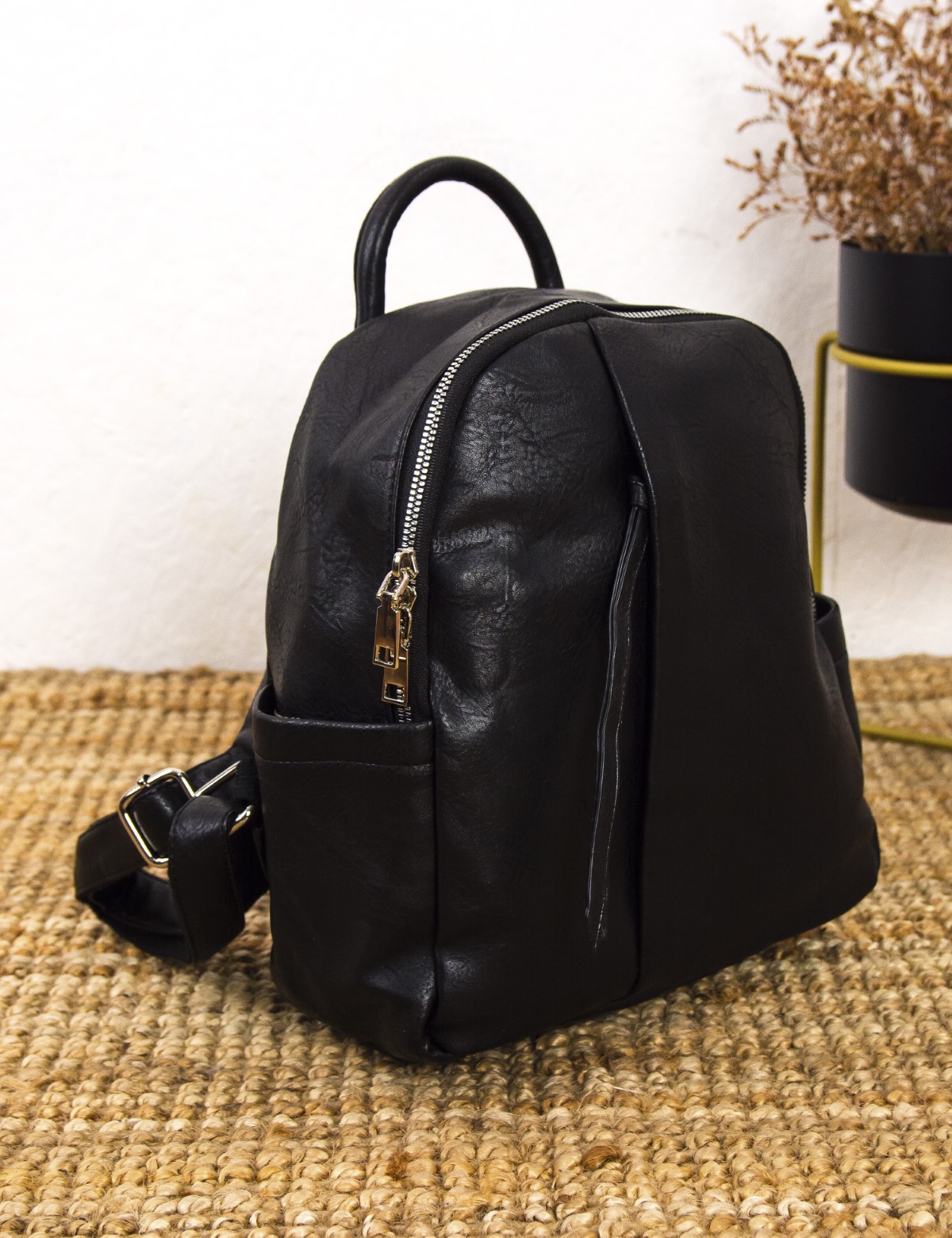 Γυναικείο μαύρο mini Backpack δερματίνη CK5690 φωτογραφία